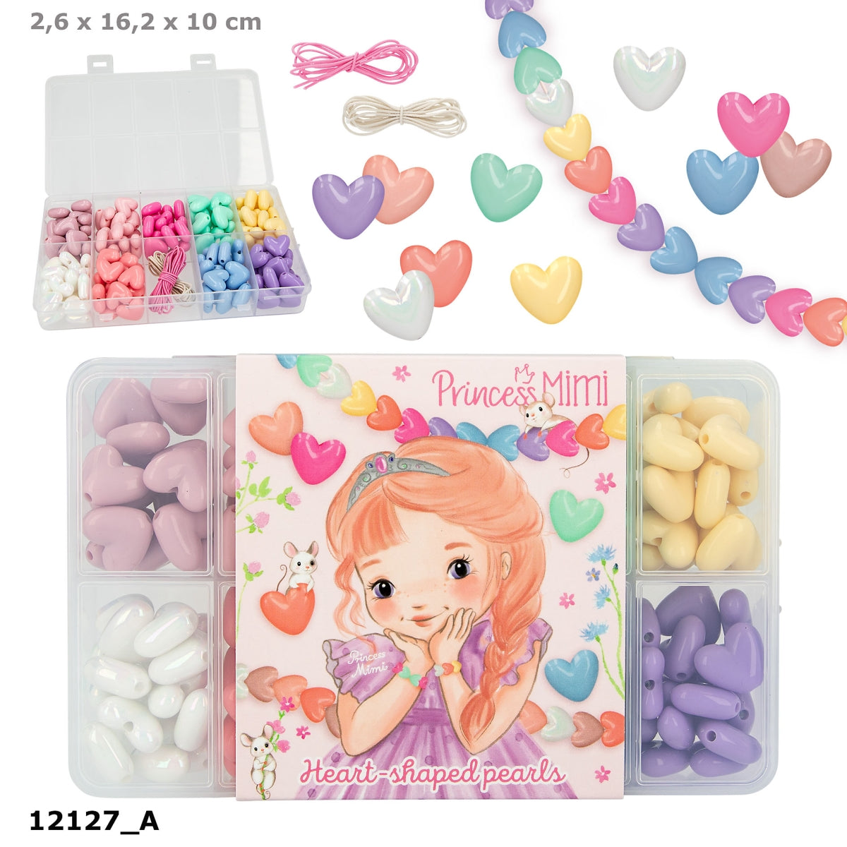 Princess Mimi DIY Herzperlen Bastelset mit 2 Bändern