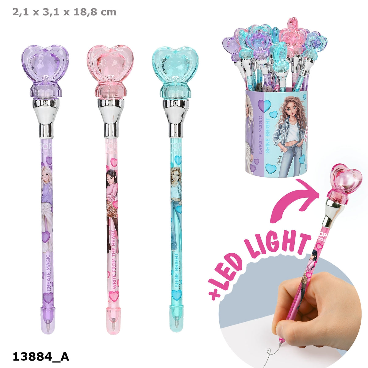 TOPModel Kugelschreiber mit Licht - 1 von 3 Designs zufällig