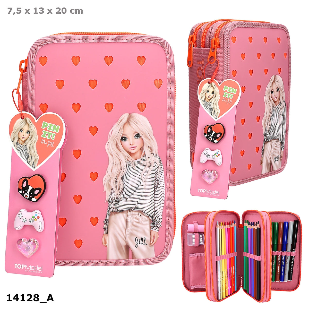 TOPModel PIN IT 3-Fach-Federtasche gefüllt mit Silikon-Pins