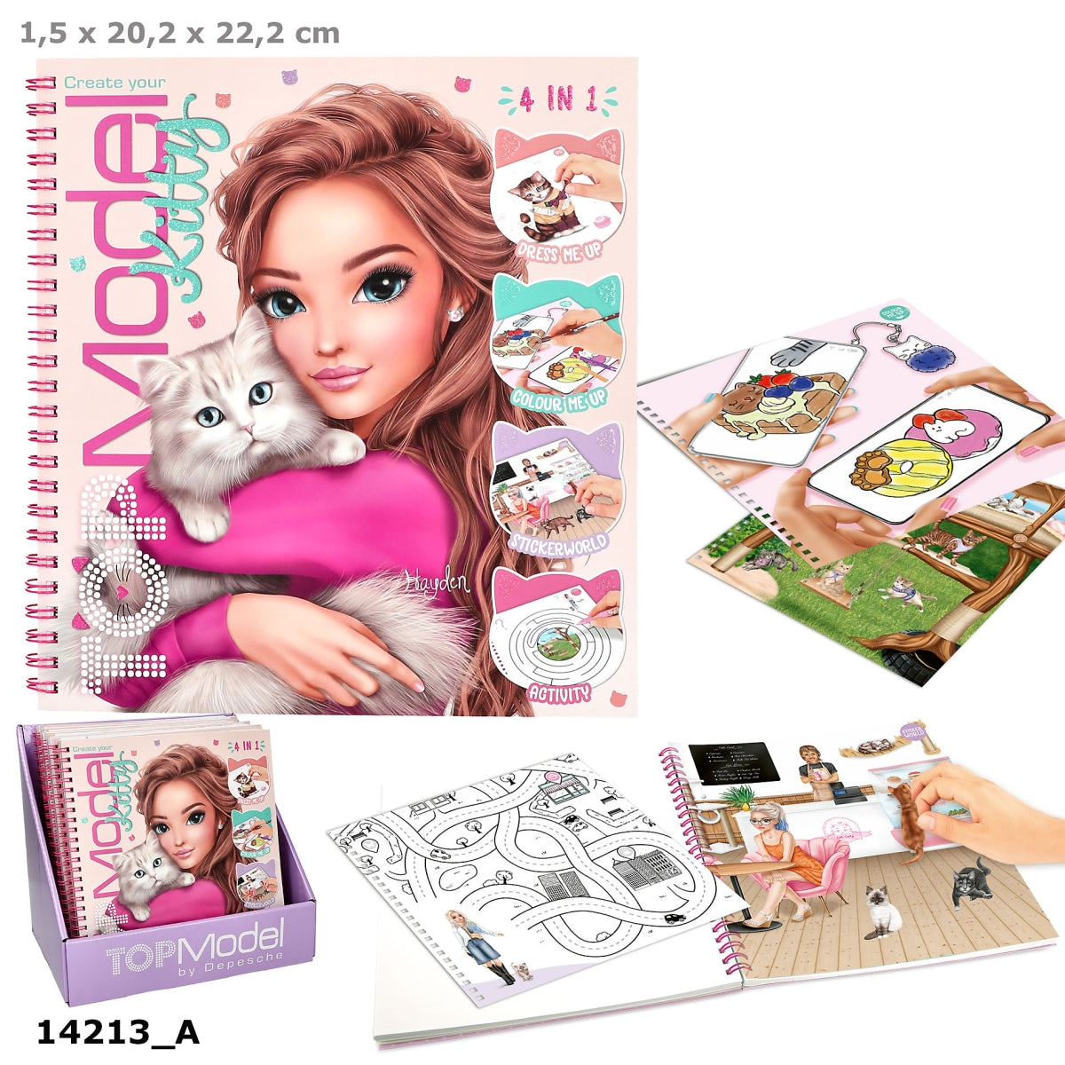 TOPModel Kreativbuch Kitty 92 Seiten Malen Stickern Rätseln