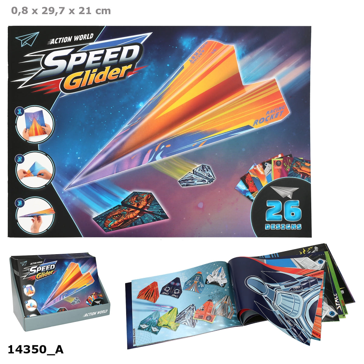 DEPESCHE Action World Papierfliegerheft mit 26 Flieger-Modellen
