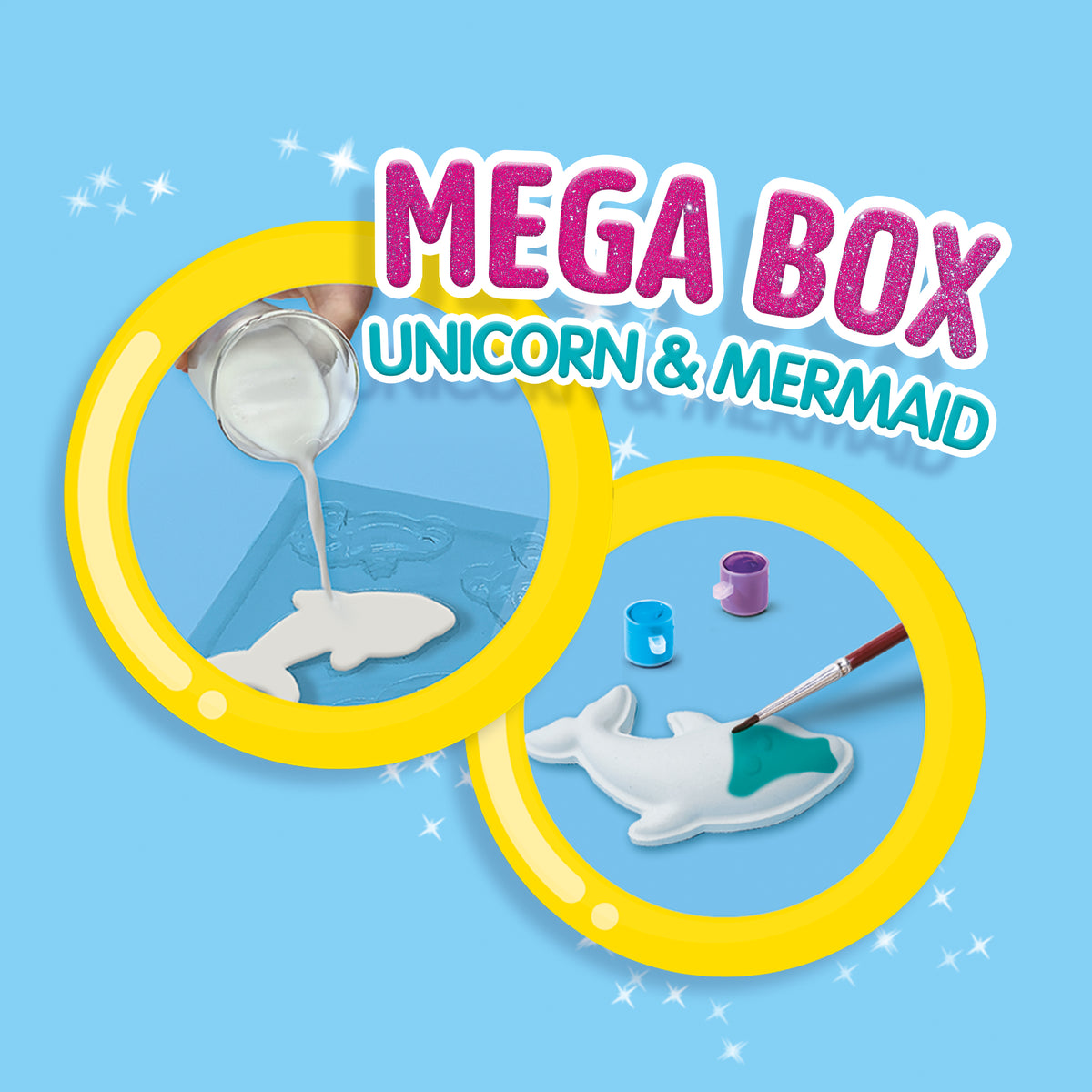 SES Creative Gießen & Anmalen Mega Box Einhorn Meerjungfrau