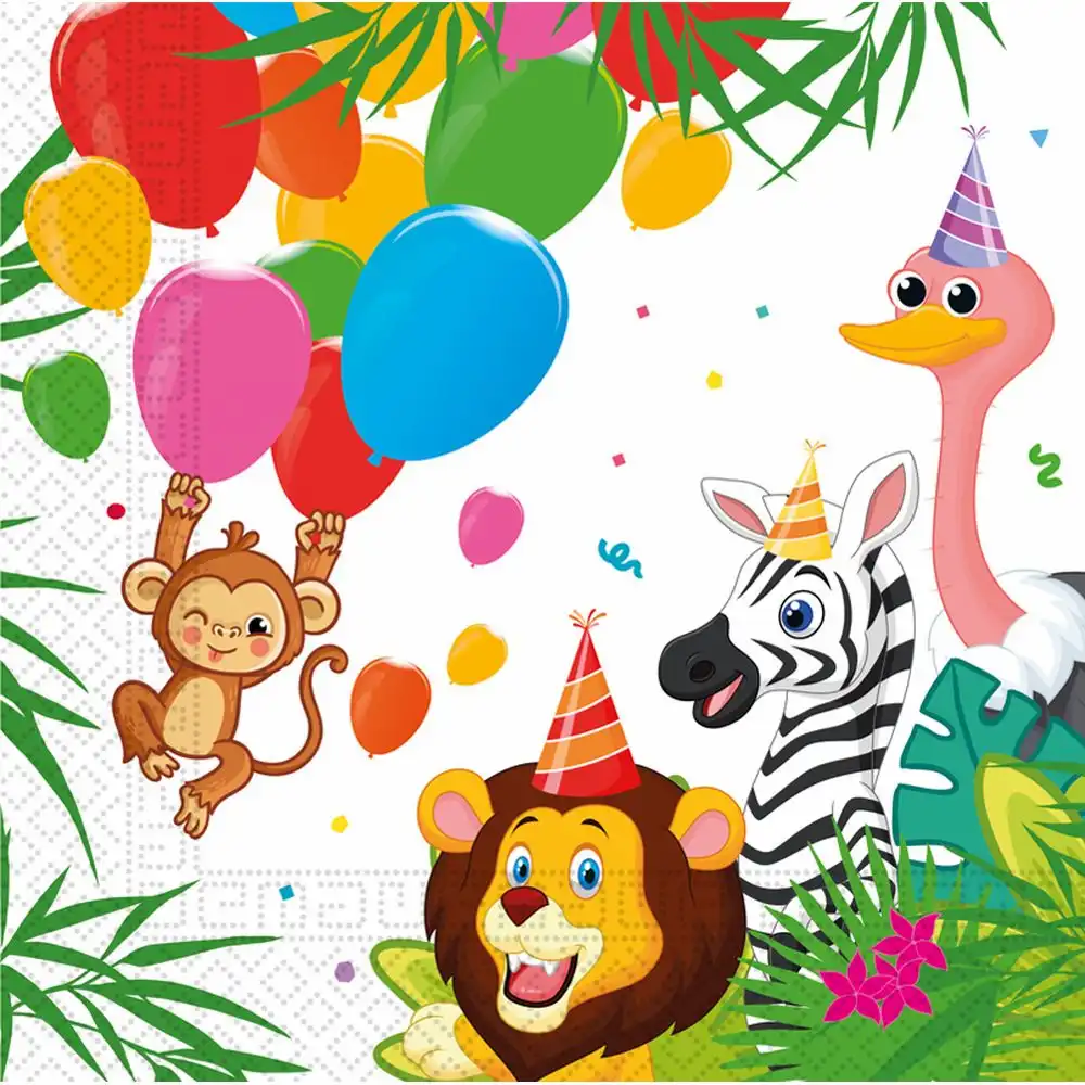 PROCOS Jungle Servietten 33x33 cm 20 Stück – Dschungel