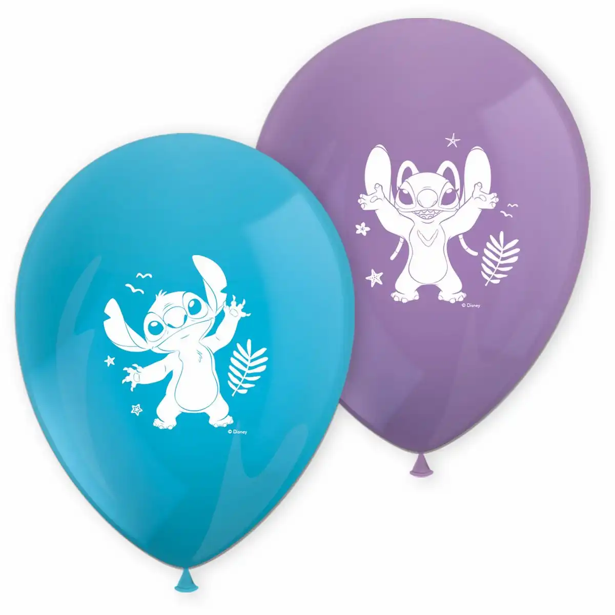PROCOS Disney Stitch Luftballons 8 Stück – hellblau & lila