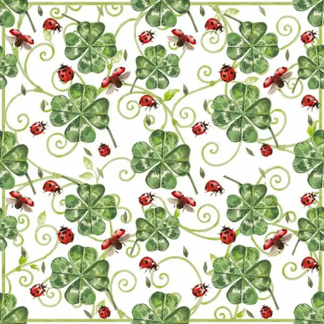 ti-flair Servietten Clover & Ladybugs 24x24cm 20 Stk 3-lagig