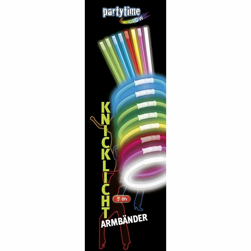Knicklicht Armbänder 8er-Set 200×5 mm – Farbe zufällig
