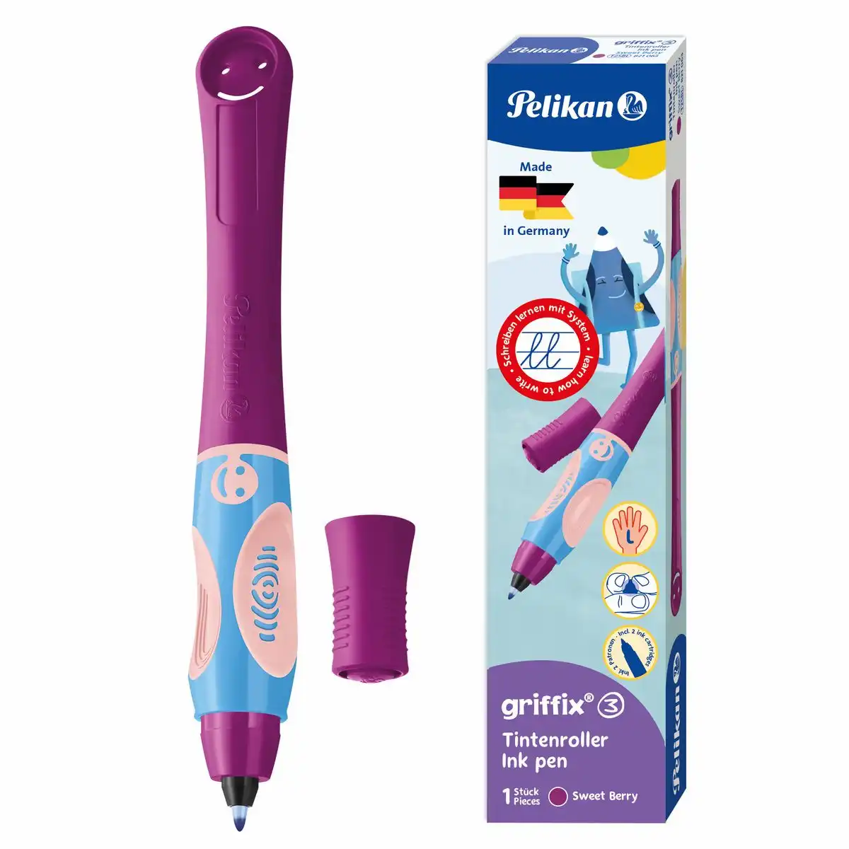 Pelikan griffix Tintenroller LH sweetberry – Stufe 3 Linkshänder