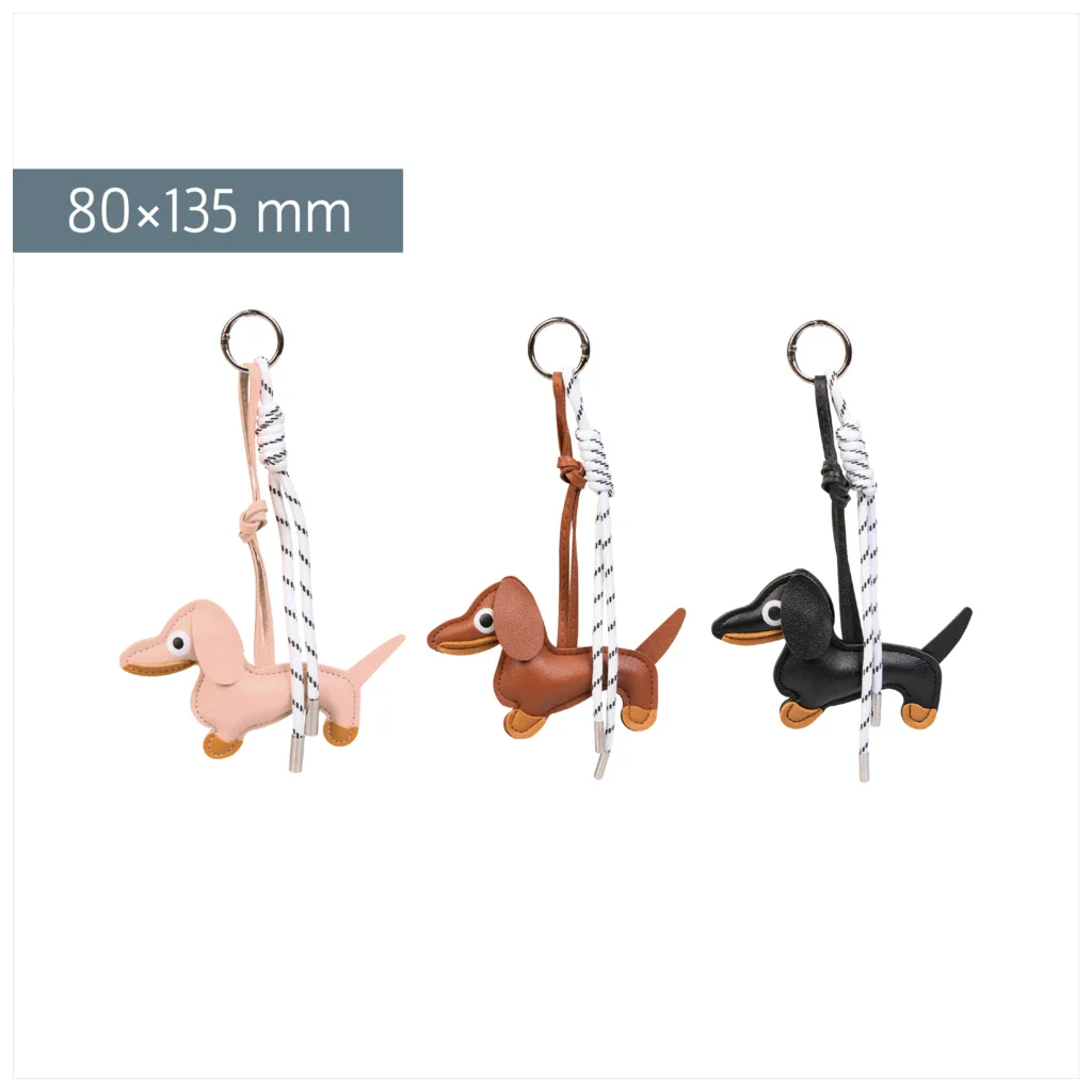 BRUNNEN Schlüsselanhänger Dackel – 1 aus 3 Farben zufällig