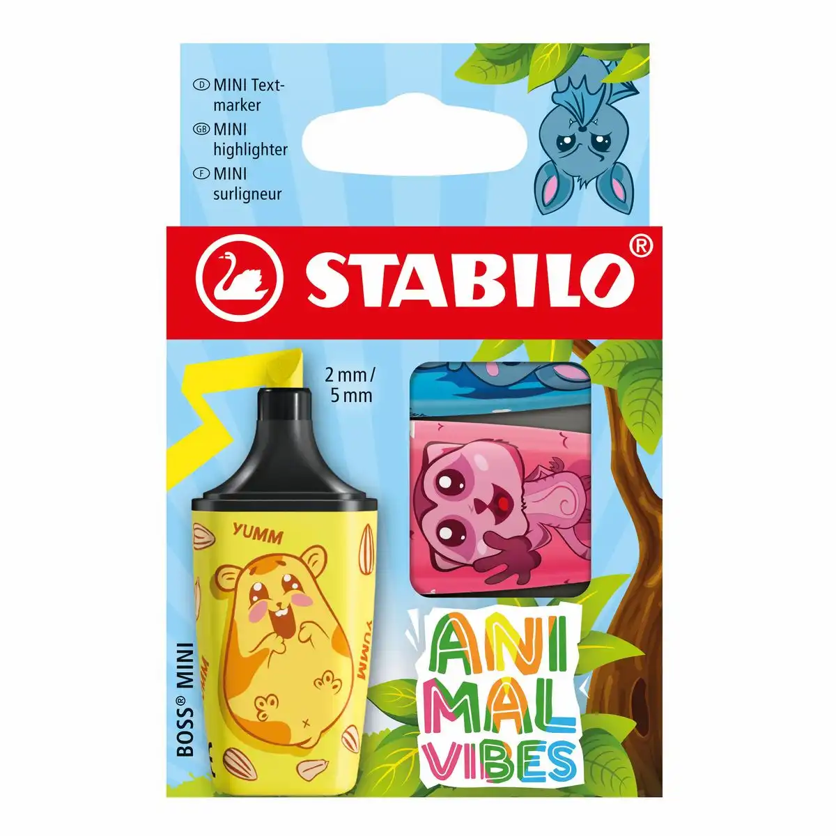 STABILO BOSS MINI Animal Vibes Textmarker 3er Set