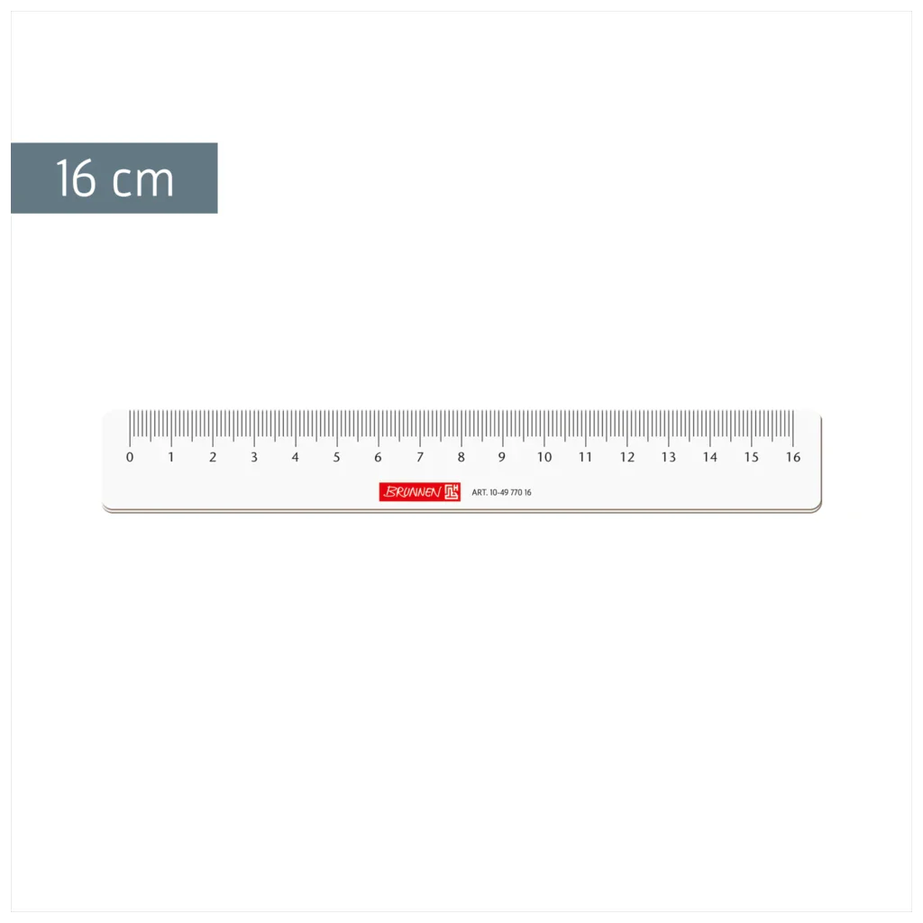 BRUNNEN Lineal 16 cm, glasklar, Polystyrol