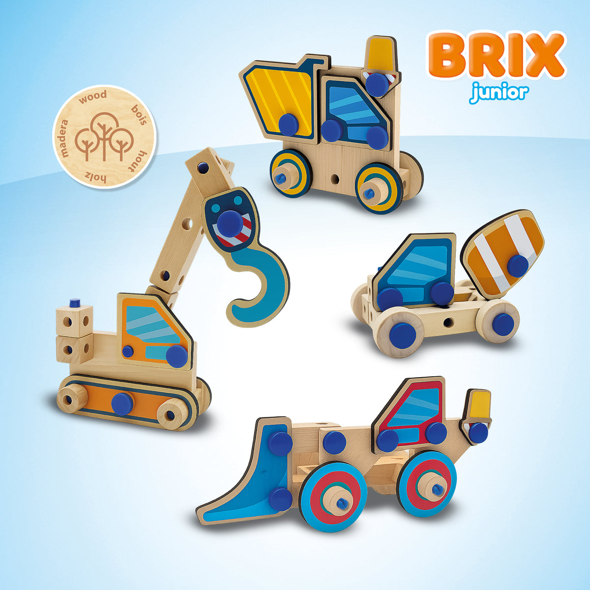 SES Creative Brix Junior – Baufahrzeuge, 4 Fahrzeuge bauen