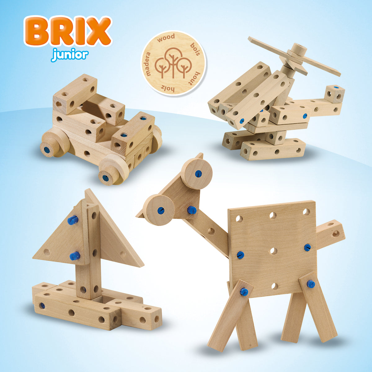 SES Creative Brix Junior – Konstruktionsset, 46 Holzteile
