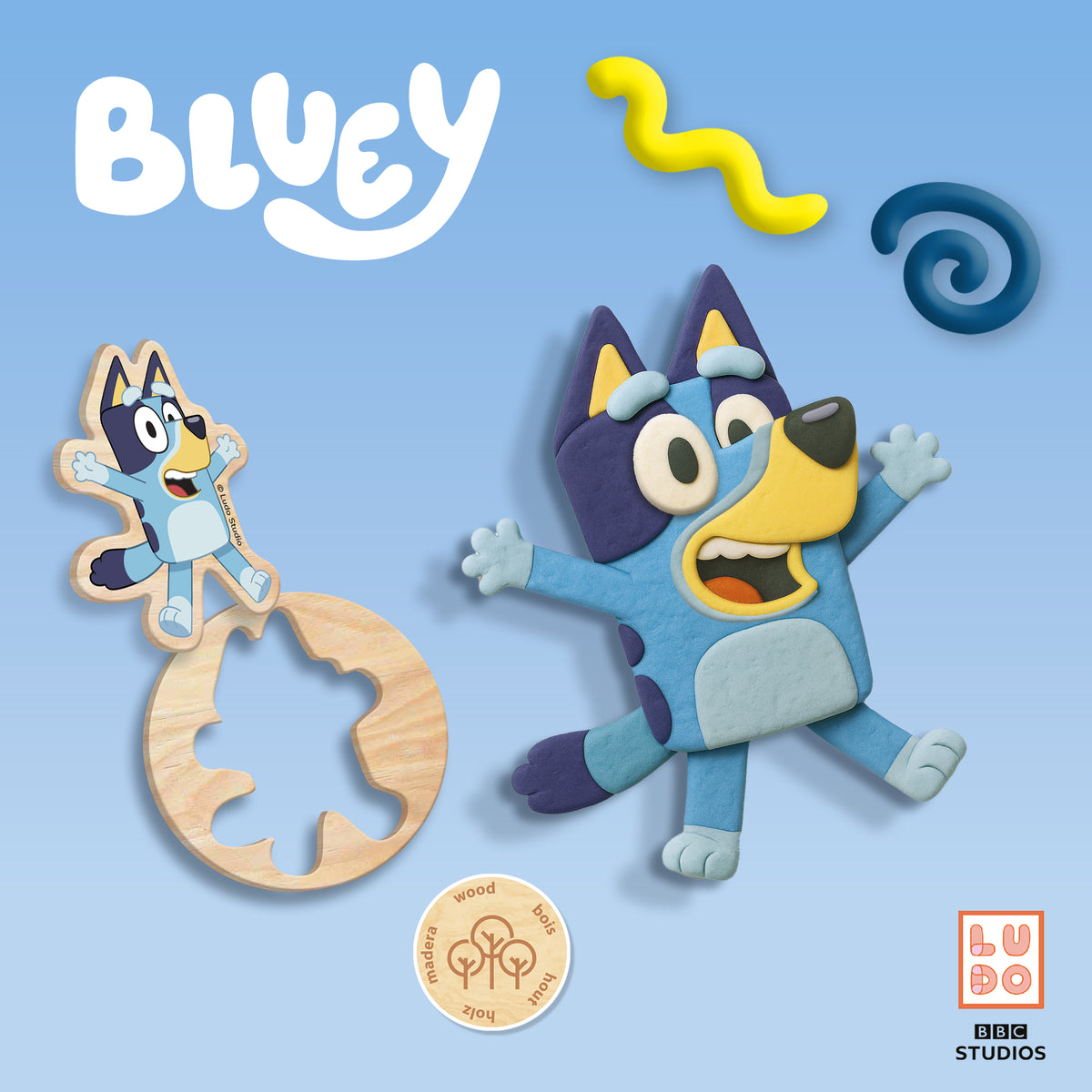 SES Creative Bluey Knete 4 x 90 g – Knetmasse für Kinder