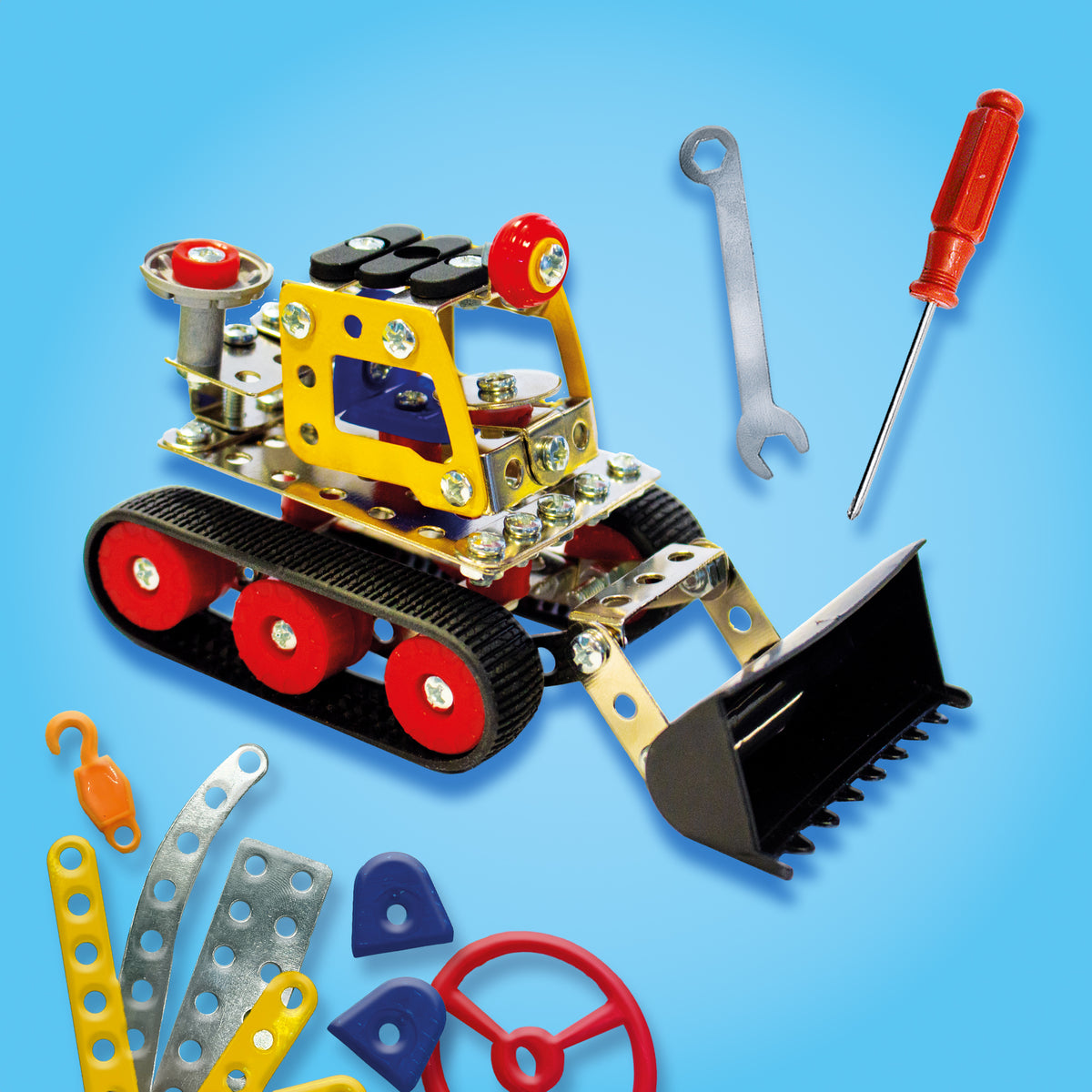 SES Creative Metall-Bausatz Baufahrzeuge 3-in-1, 217 Teile