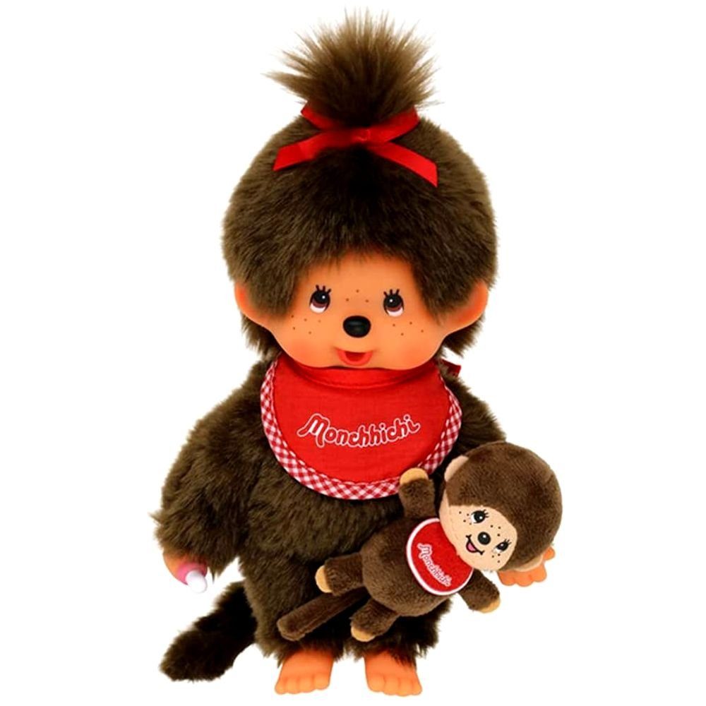 Monchhichi Mädchen mit Mini 19 cm rot/braun ab 24 Monate