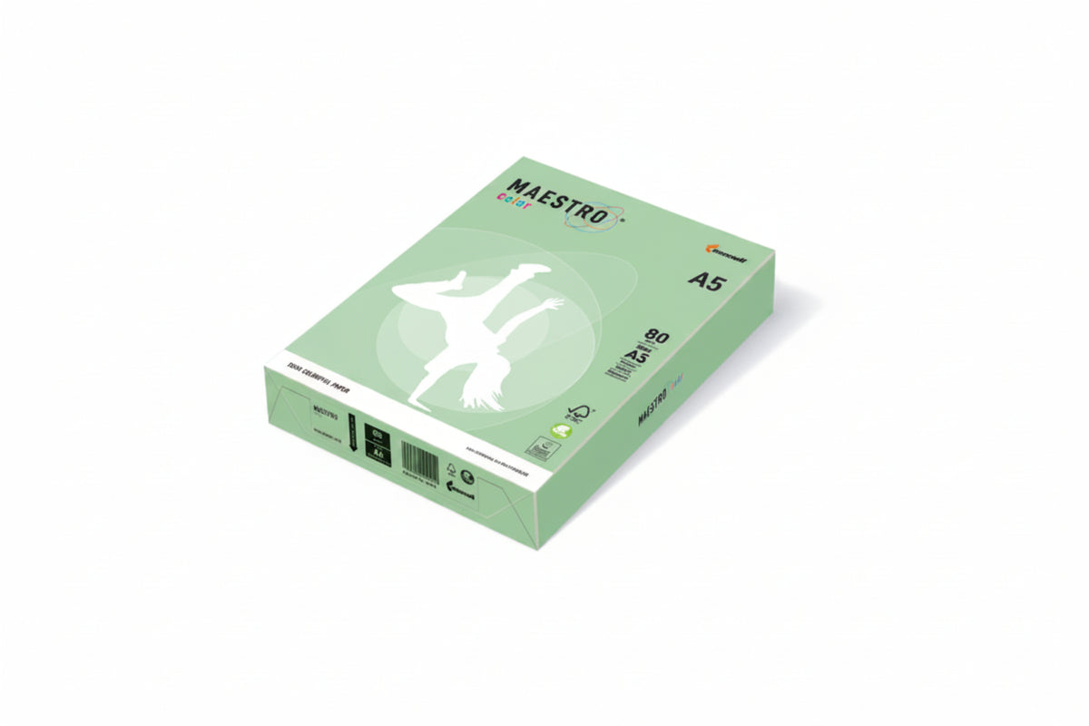 MAESTRO COLOR Pastell Kopierpapier A5, Mittelgrün, 80g/m², 500 Blatt