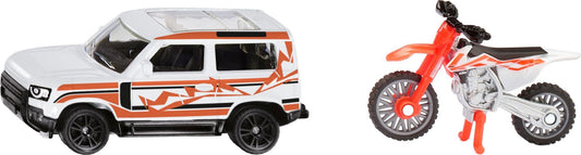 SIKU Land Rover Defender mit KTM Motorrad – Set