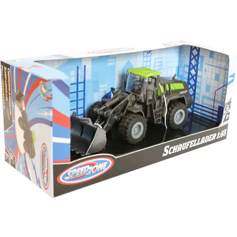 Speedzone D/C Schaufellader mit Friktion - Robustes Spielzeugfahrzeug für Kinder ab 3 Jahren