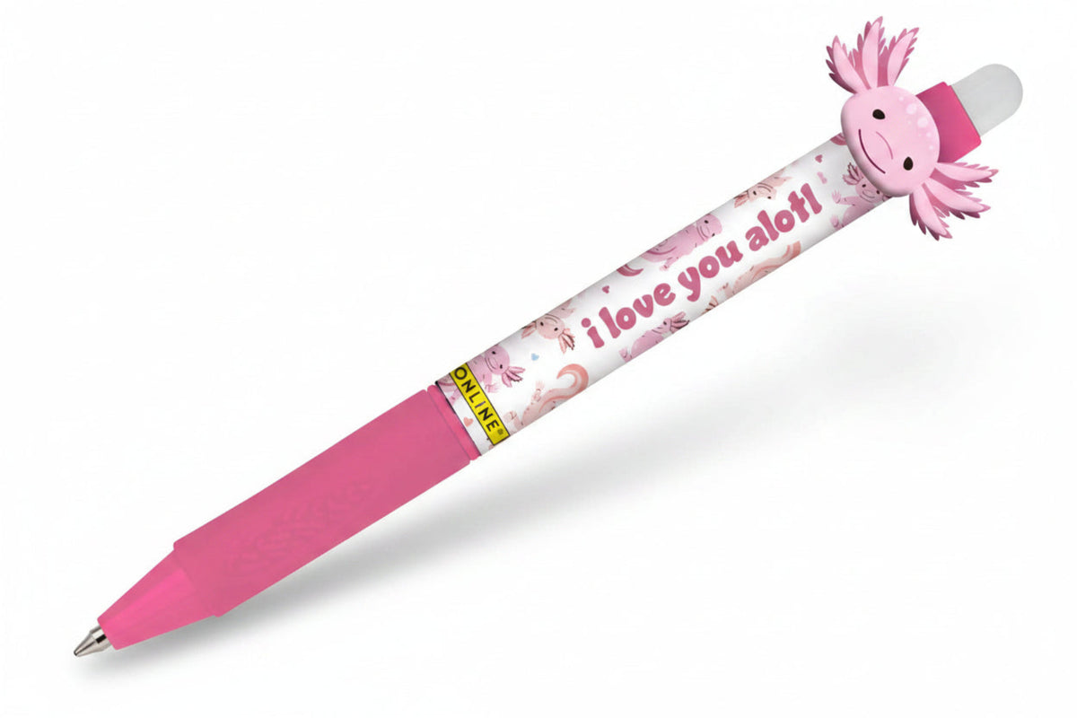 ONLINE 3D Clip Gelschreiber Axolotl – radierbar