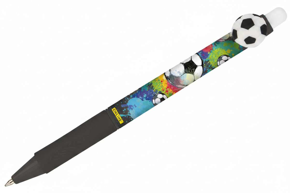 ONLINE 3D Clip Gelschreiber Fußball Grün – radierbar