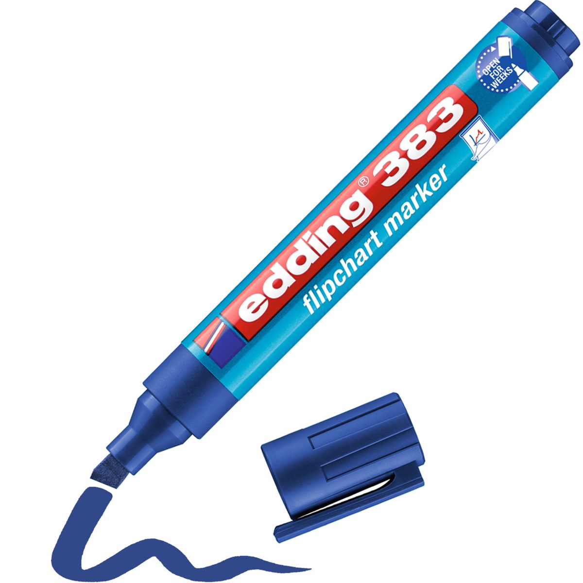 edding 383 Flipchartmarker blau – Keilspitze, 1-5 mm