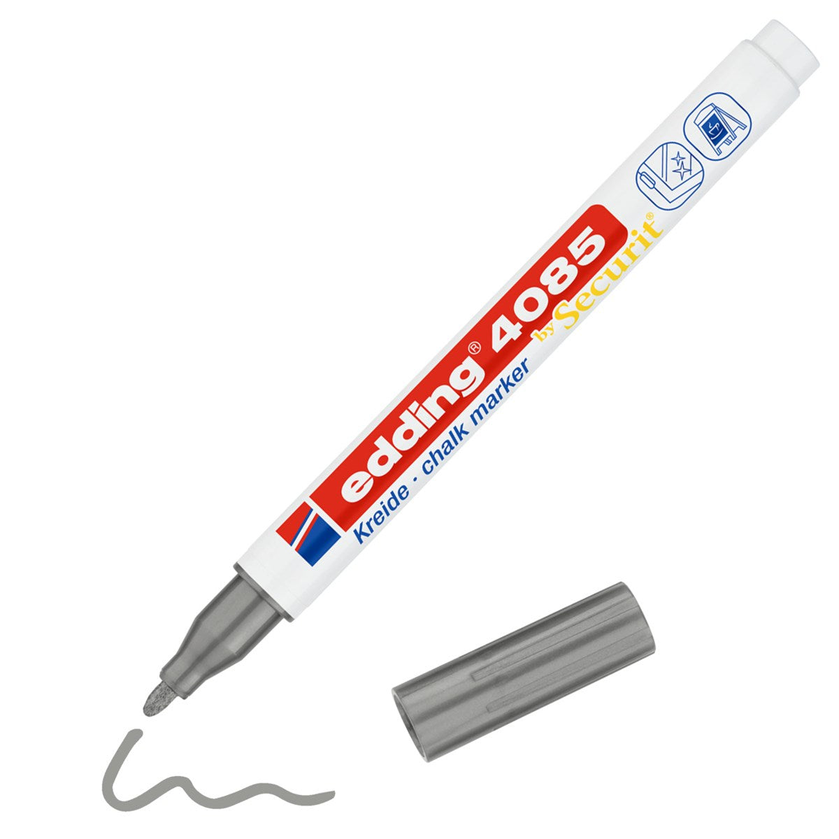 edding 4085 Kreidemarker Silber – Flüssigkreide 1–2 mm