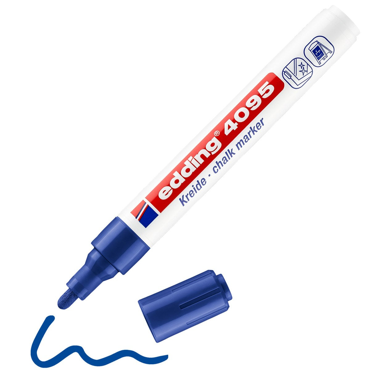 edding 4095 Kreidemarker blau – 2-3 mm, abwischbar