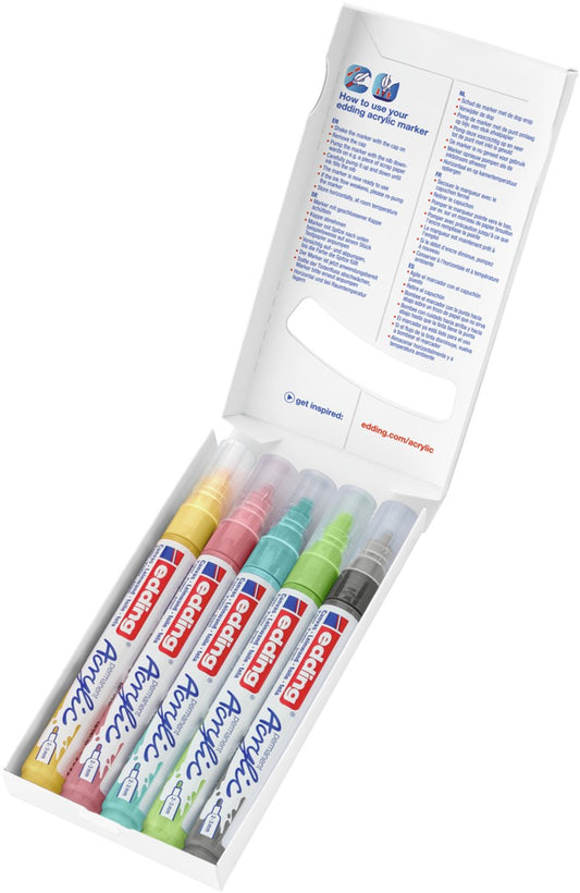 edding 5100 Acrylmarker medium Pastell 5er-Set