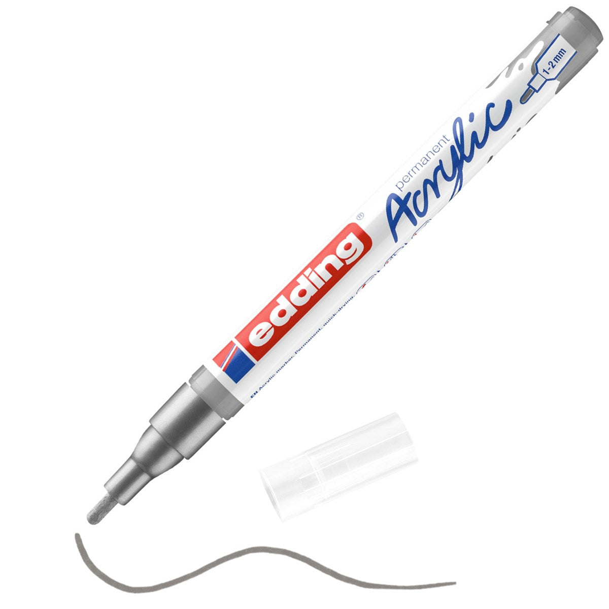 edding 5300 Acrylmarker silber – 1-2 mm, seidenmatt
