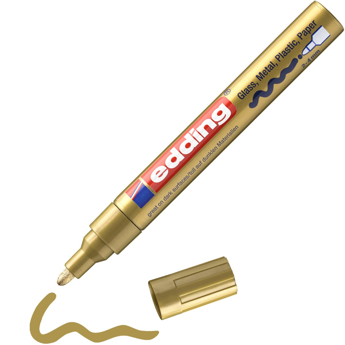 edding 750 Lackmarker gold – 2-4 mm Rundspitze, deckend