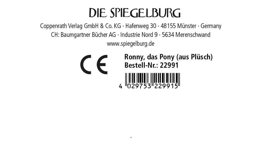 Die Spiegelburg Ronny das Pony Plüschtier, 30 cm