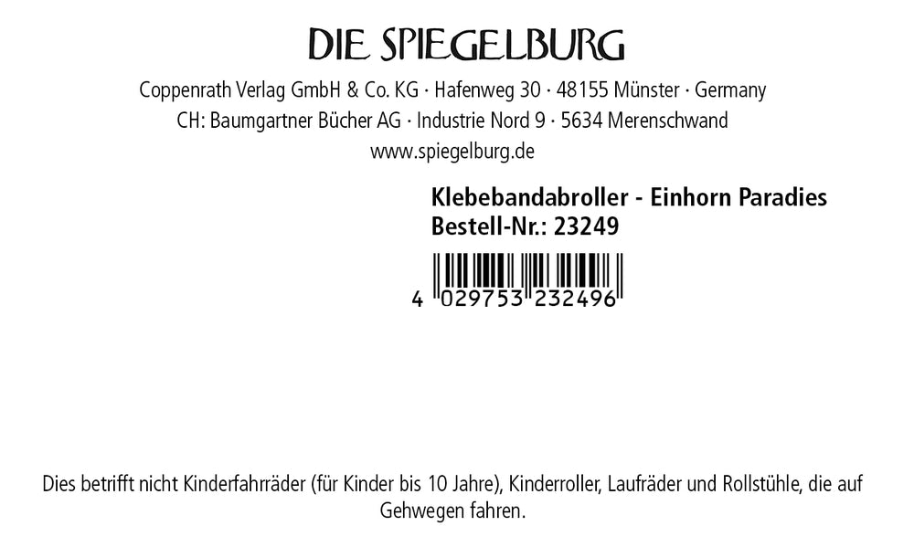Klebebandabroller Einhorn-Paradies mit Glitzer & Pailletten