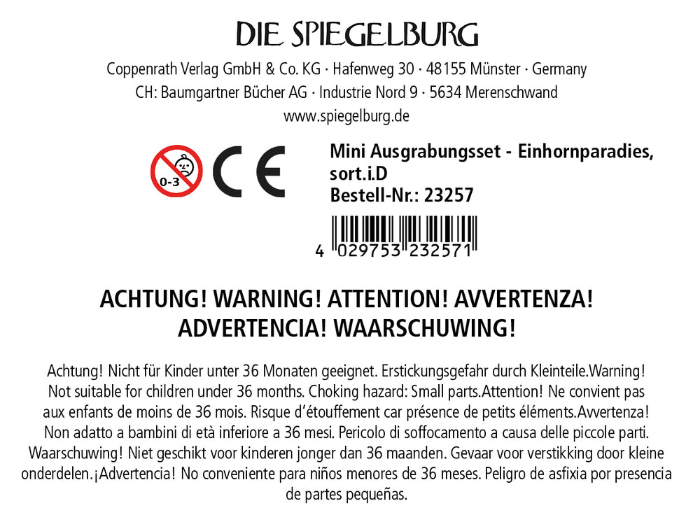 Spiegelburg Mini Ausgrabungsset Einhorn – 1 v. 4 zuf.