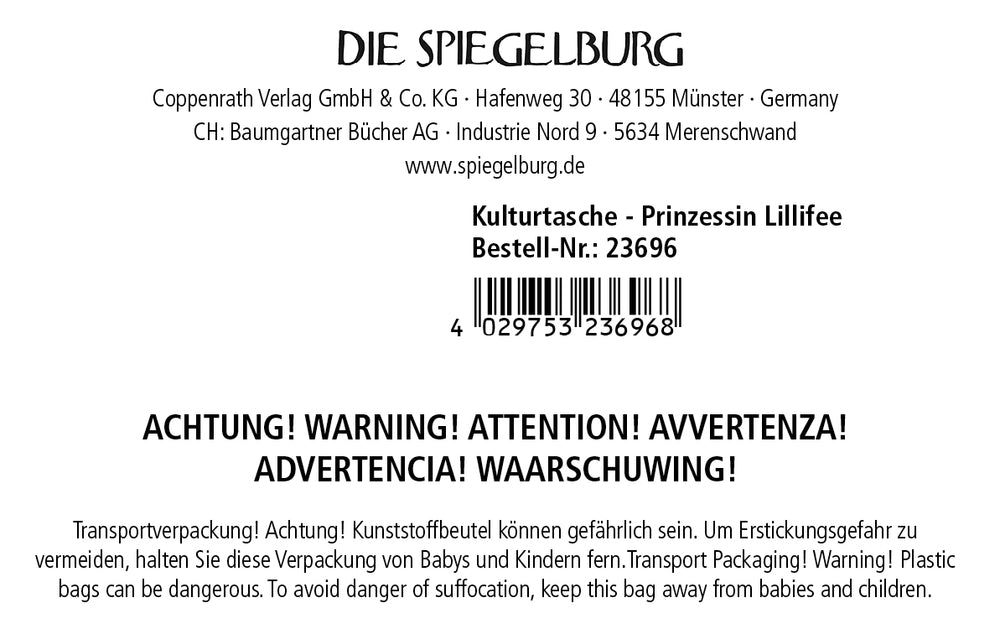 Spiegelburg Lillifee Kulturtasche recycelt mit Hänger