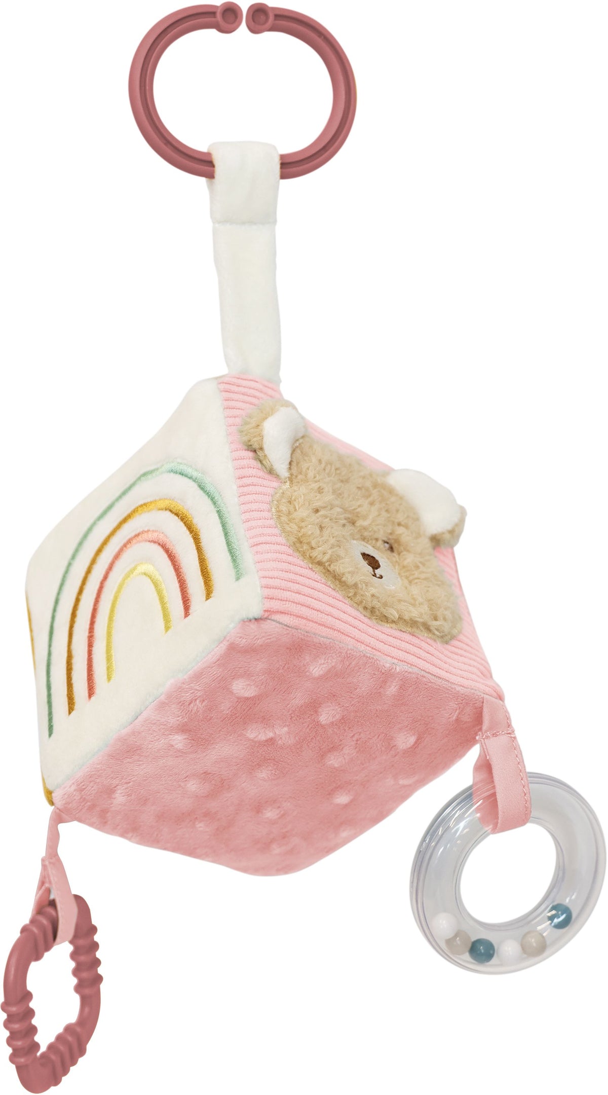 SpielMaus Baby Activity-Würfel Bär rosa, 11x11 cm