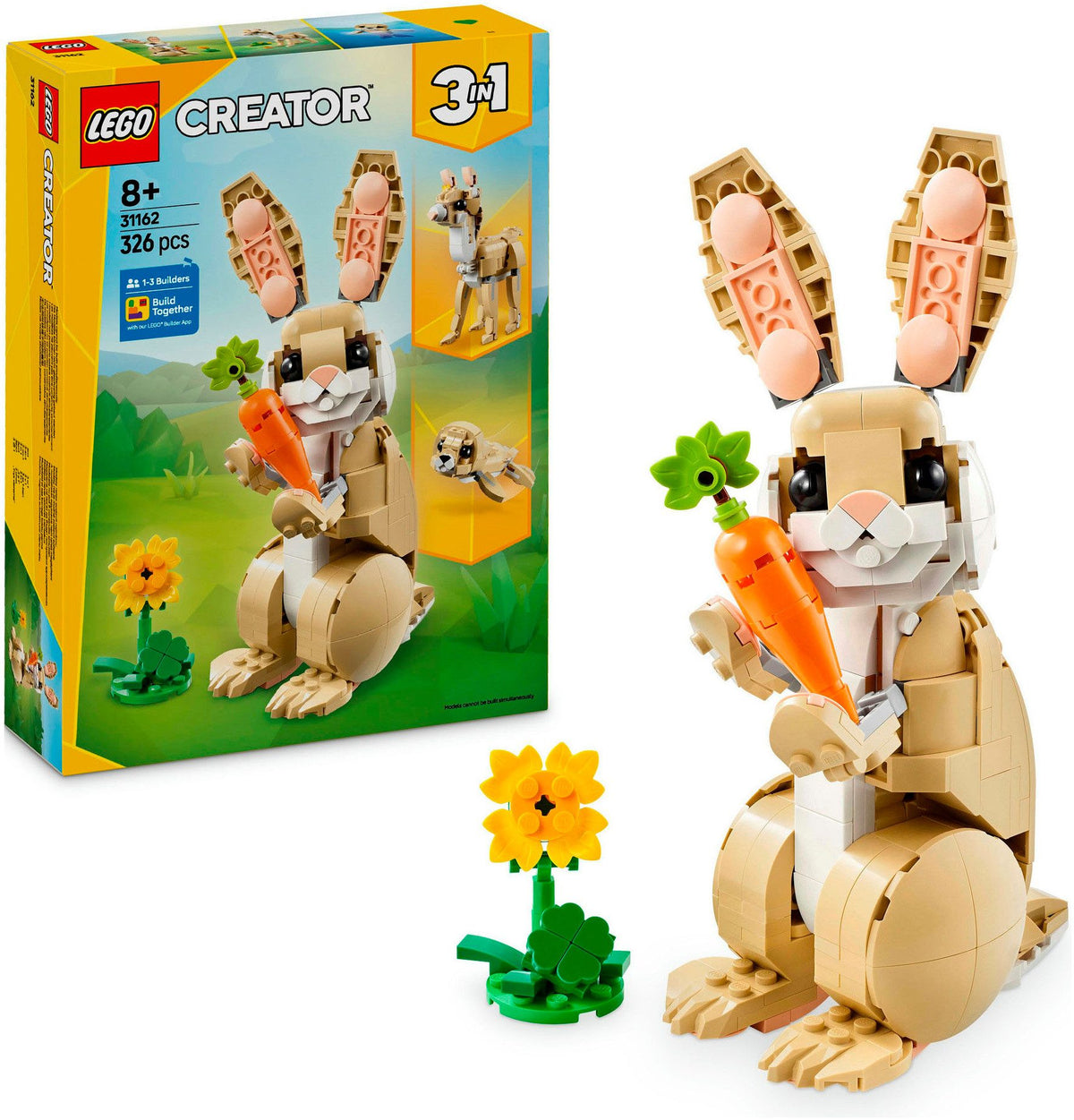 LEGO CREATOR 3in1 Häschen - 326 Teile Bauset ab 8 Jahren