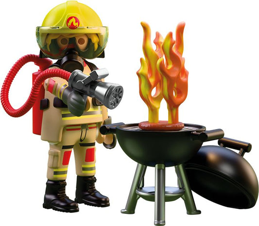 PLAYMOBIL Feuerwehrmann mit Brandherd – 20 Teile