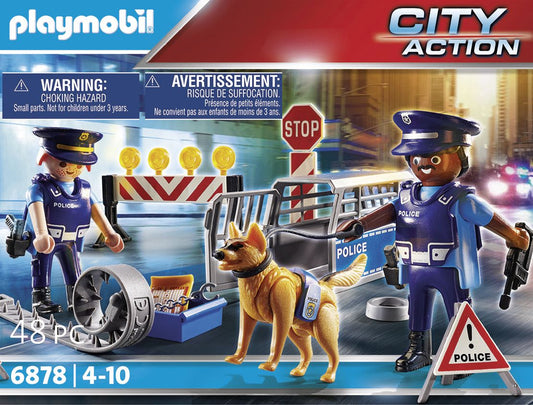 PLAYMOBIL Polizei StraĂźensperre mit Hund & AusrĂĽstung ab 4 J.