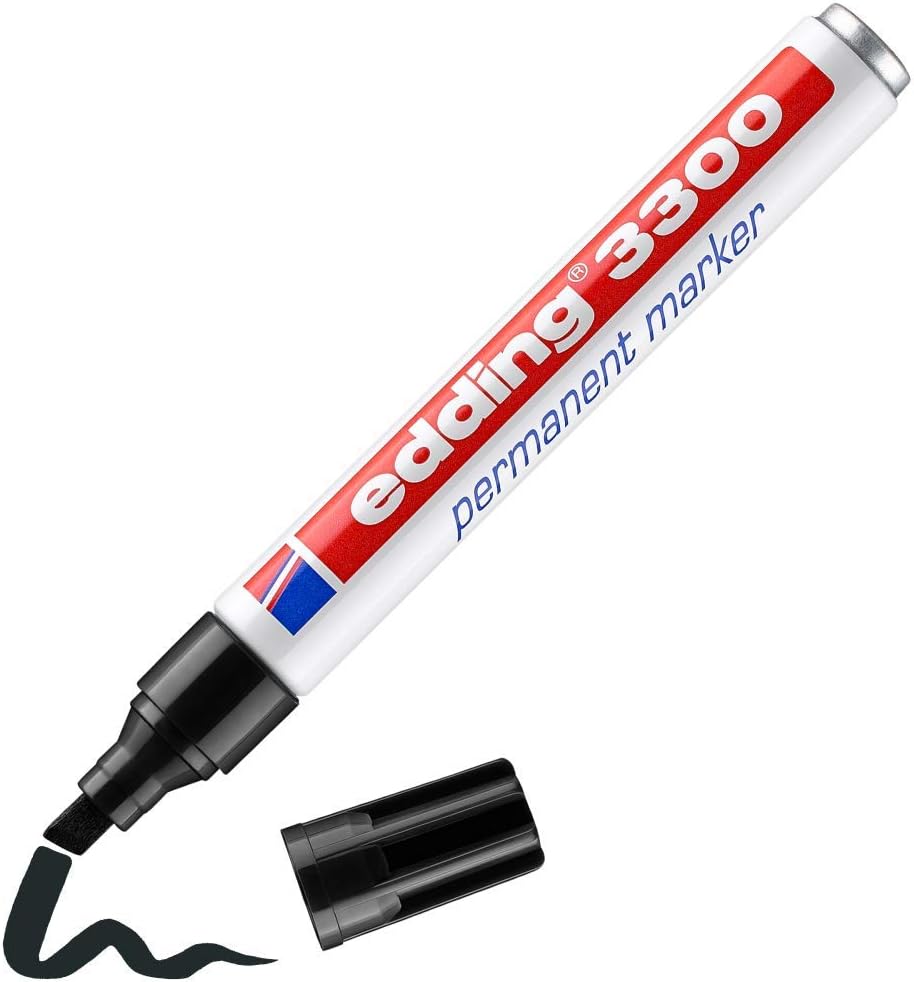 edding Permanentmarker 3300 - Professioneller schwarzer Marker für alle Oberflächen