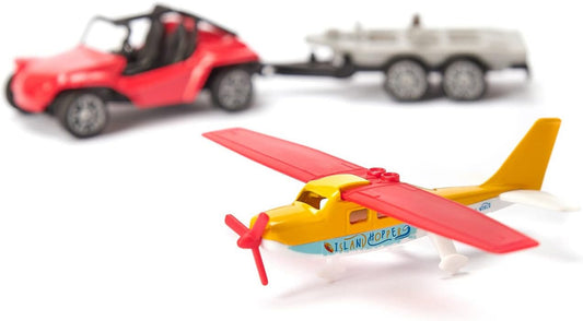 siku 1696 Buggy mit Sportflugzeug – Spielzeug-Set Rot/Gelb