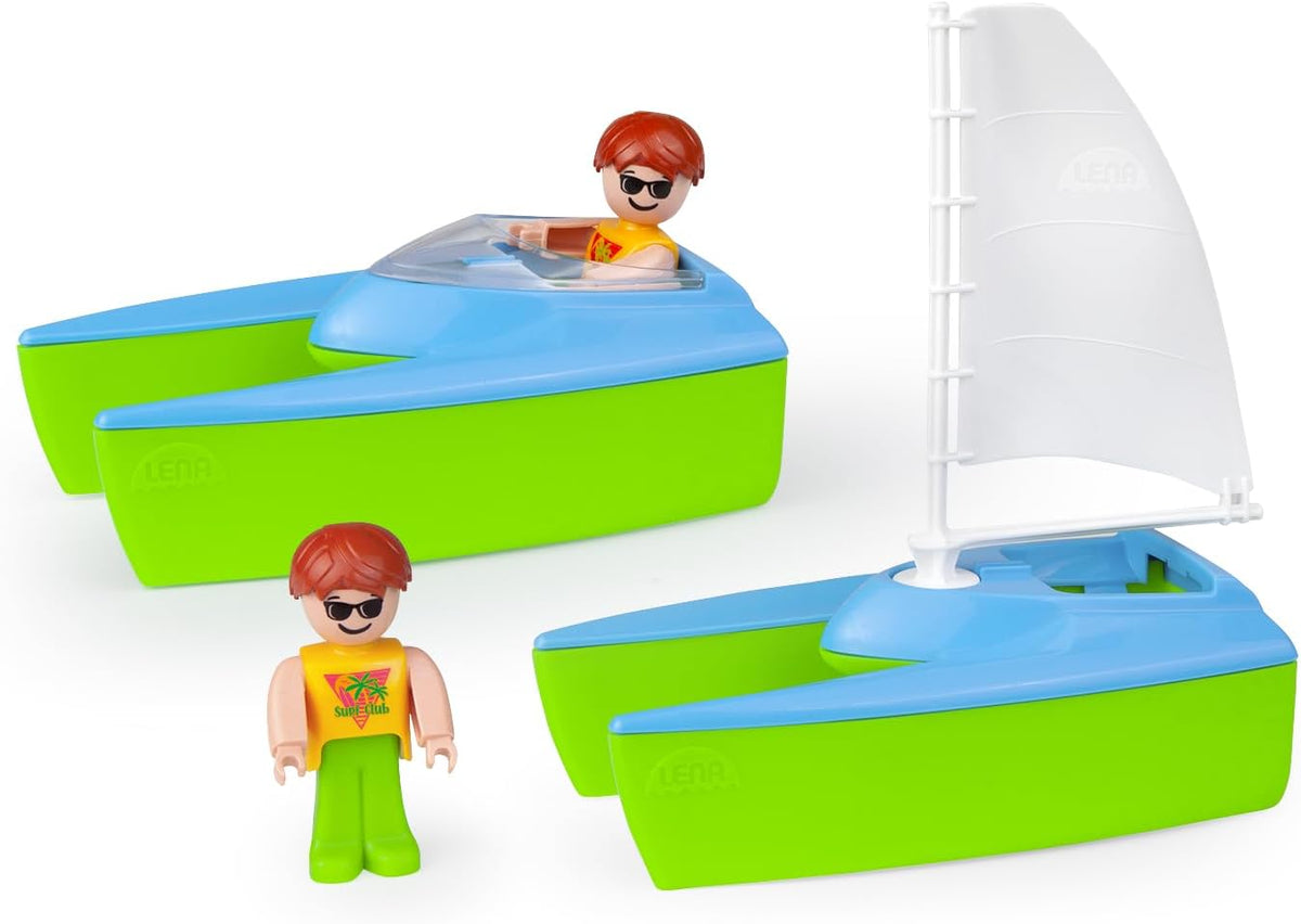 LENA Boaties Bundle Sport – Segelboot & Sportboot 17 cm