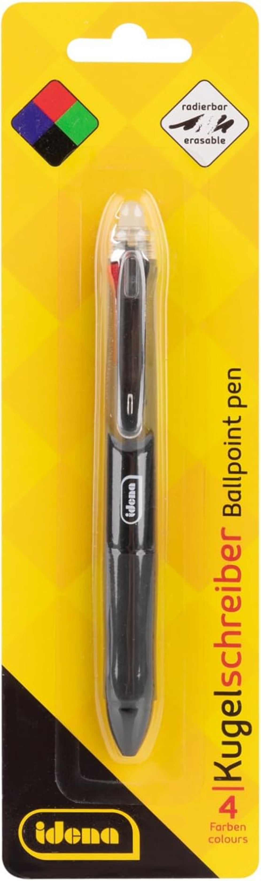 Idena Vierfarb-Kugelschreiber radierbar 0,7mm Gummigriff