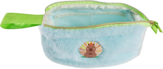 Idena Schlamperetui Capybara Fluffy blau-grün Schlaufe 20cm