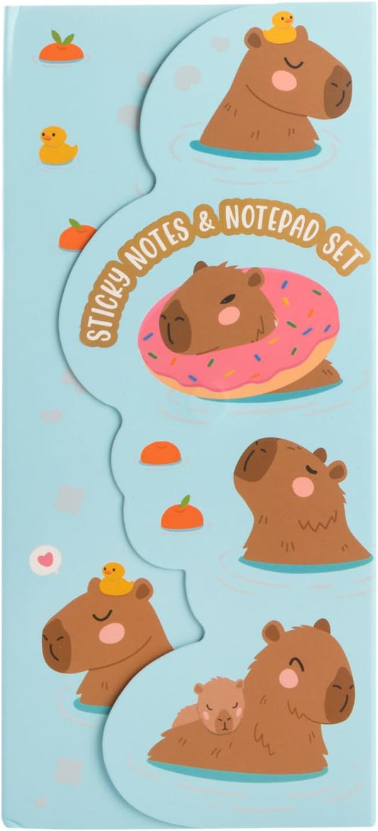Idena Notizblock-Set Capybara 9x21cm Mappe 7 Notizzettel