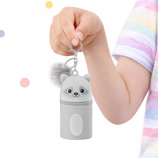 Silikon Schlüsselbund Coony mit XL-Puschel & Namensschild