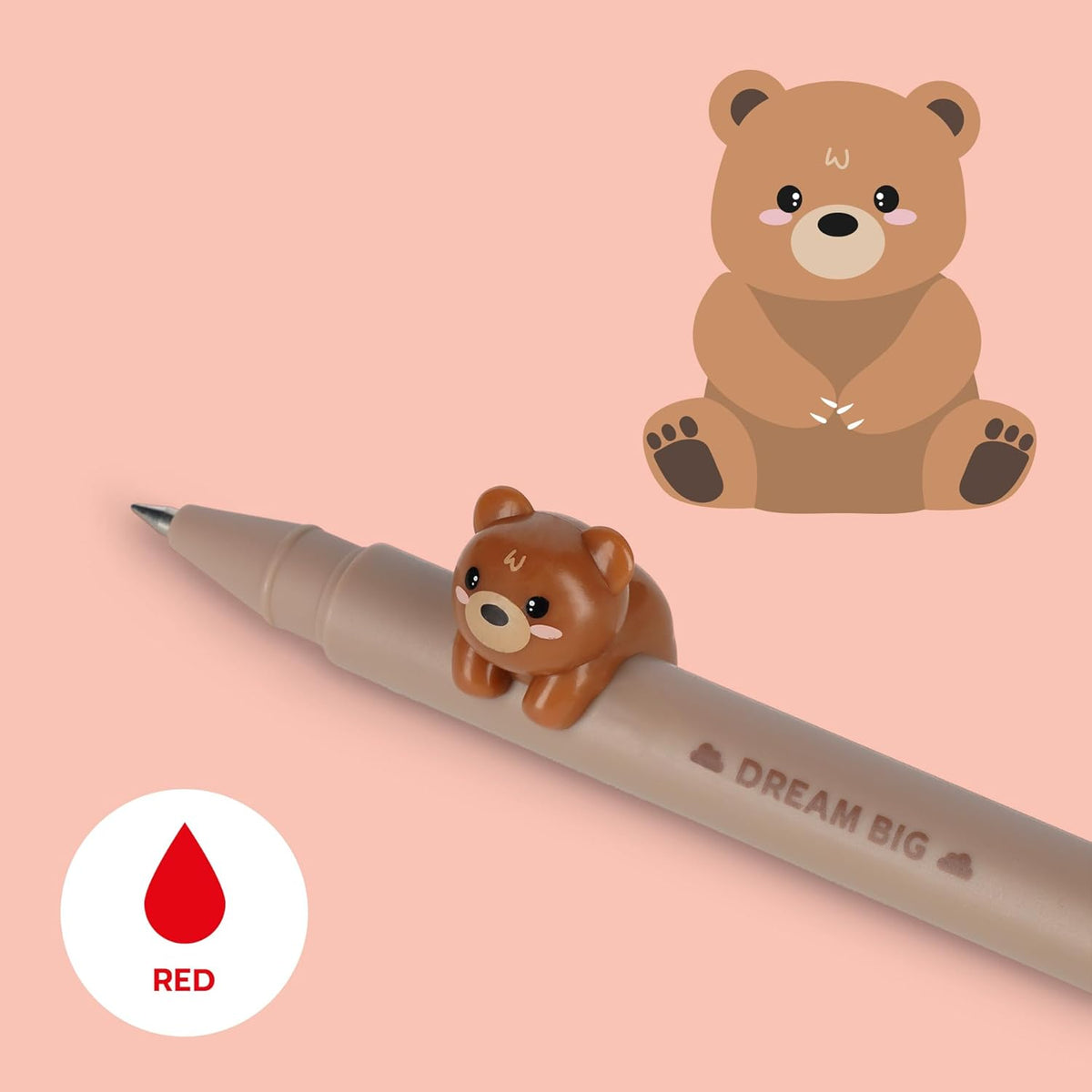 LEGAMI Gel Pen Lovely Friends Teddy Bär – Rot, 0,5 mm
