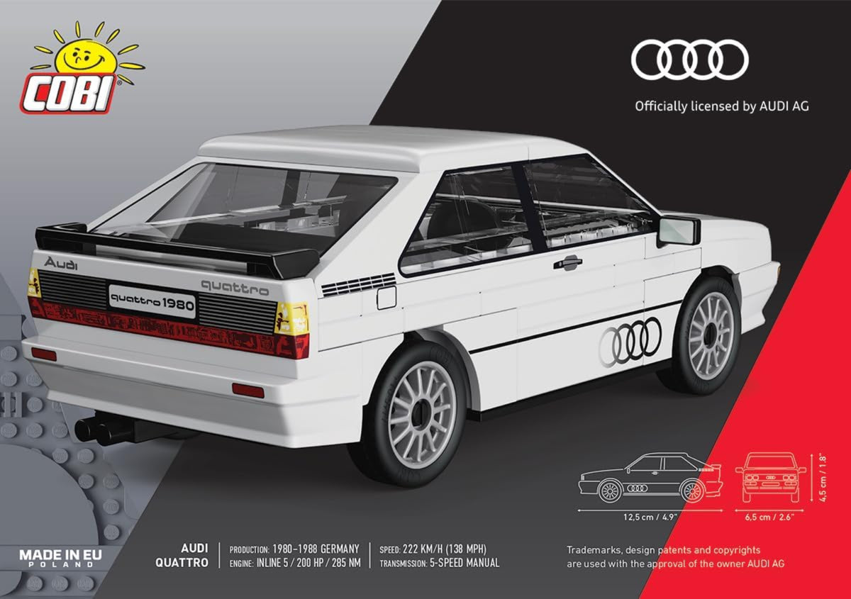 COBI Audi Quattro (1980) Weiß Bauset 79 Teile 1:35