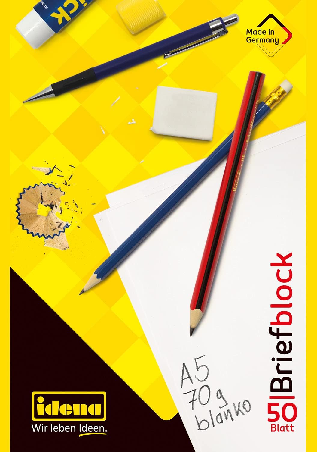 Premium Briefblock DIN A5 blanko - 50 Blatt Qualitätspapier Made in Germany