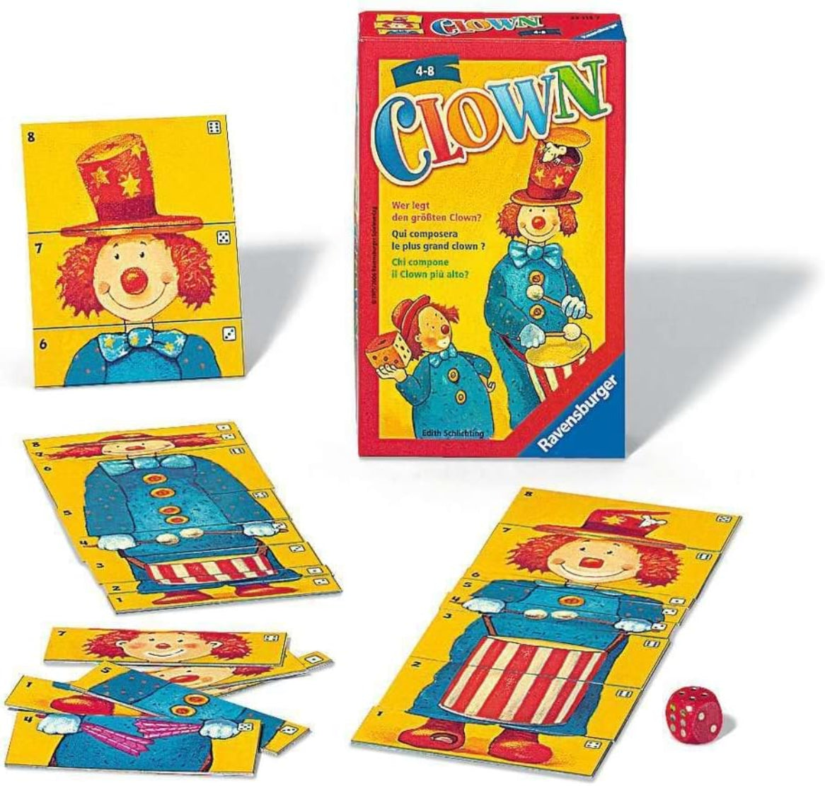 Ravensburger Clown, Würfelspiel ab 4 Jahren, 2–6 Spieler
