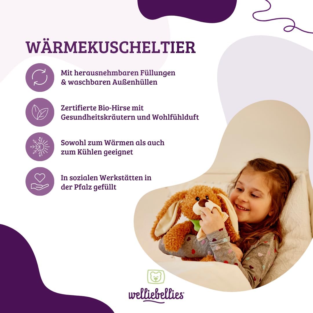 welliebellies® Wärmetier Drache groß - Kuscheltier mit Füllung
